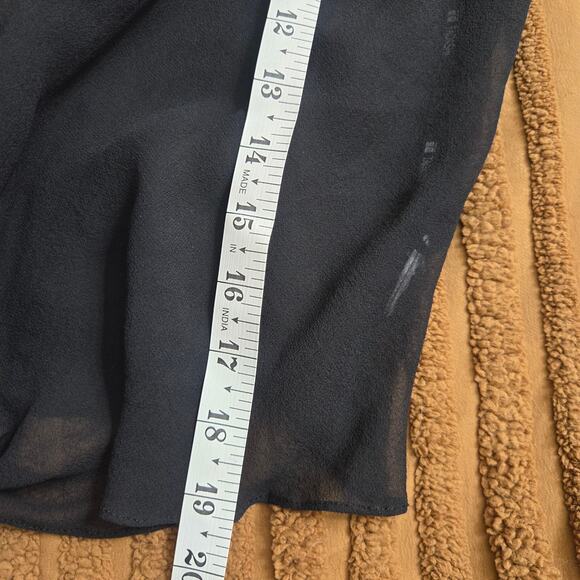 Tadashi Women Vtg Y2K Fairy Whimsigoth Sheer Black Flare Sleeve Tie Front Top 8 - Picture 12 of 12